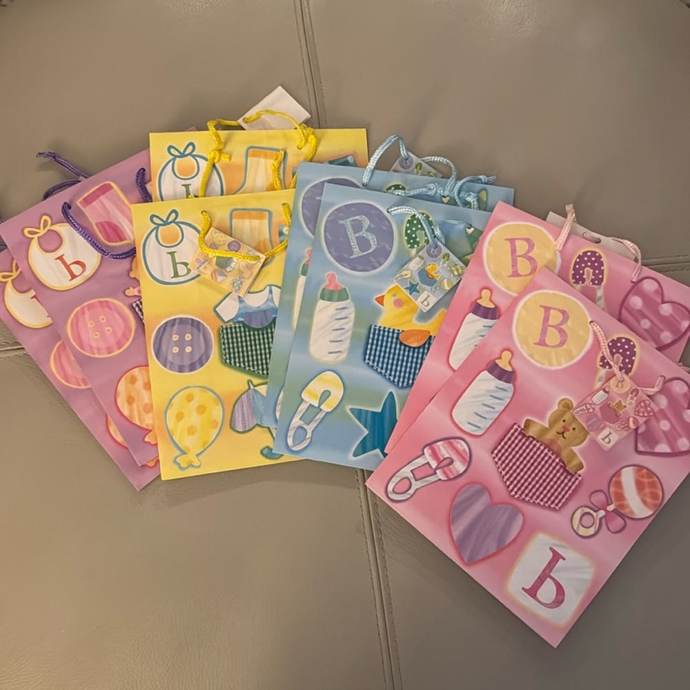 New Colorful Baby Gift Bags Set of 8